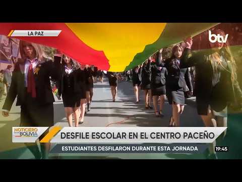 Estudiantes rinden homenaje a Bolivia con desfile cívico en La Paz