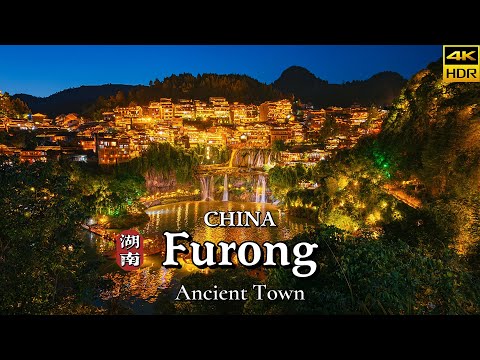 [4K CHINA] A Stunning Ancient Town Built on a Waterfall:  Exploring Furong Town