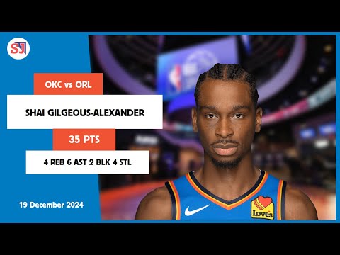 SHAI GILGEOUS-ALEXANDER 35 PTS vs ORL 19 Dec 24-25 OKC Highlights