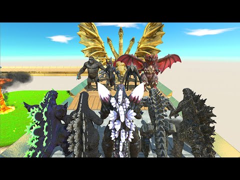 X5 GODZILLA DEATH RUN vs GHIDORAH - Animal Revolt Battle Simulator