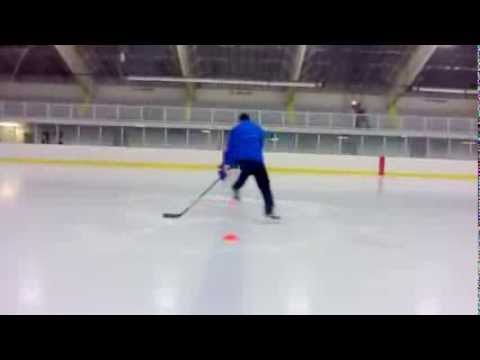 Hockey Skating Edge Work Drills - One Footed Backward Figure 8's