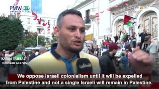 PA TV broadcasting Tunisian activist saying Israel will be destroyed