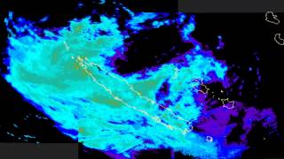 Radar imagery of Cyclone Solo in New Caledonia - April 11-12, 2015