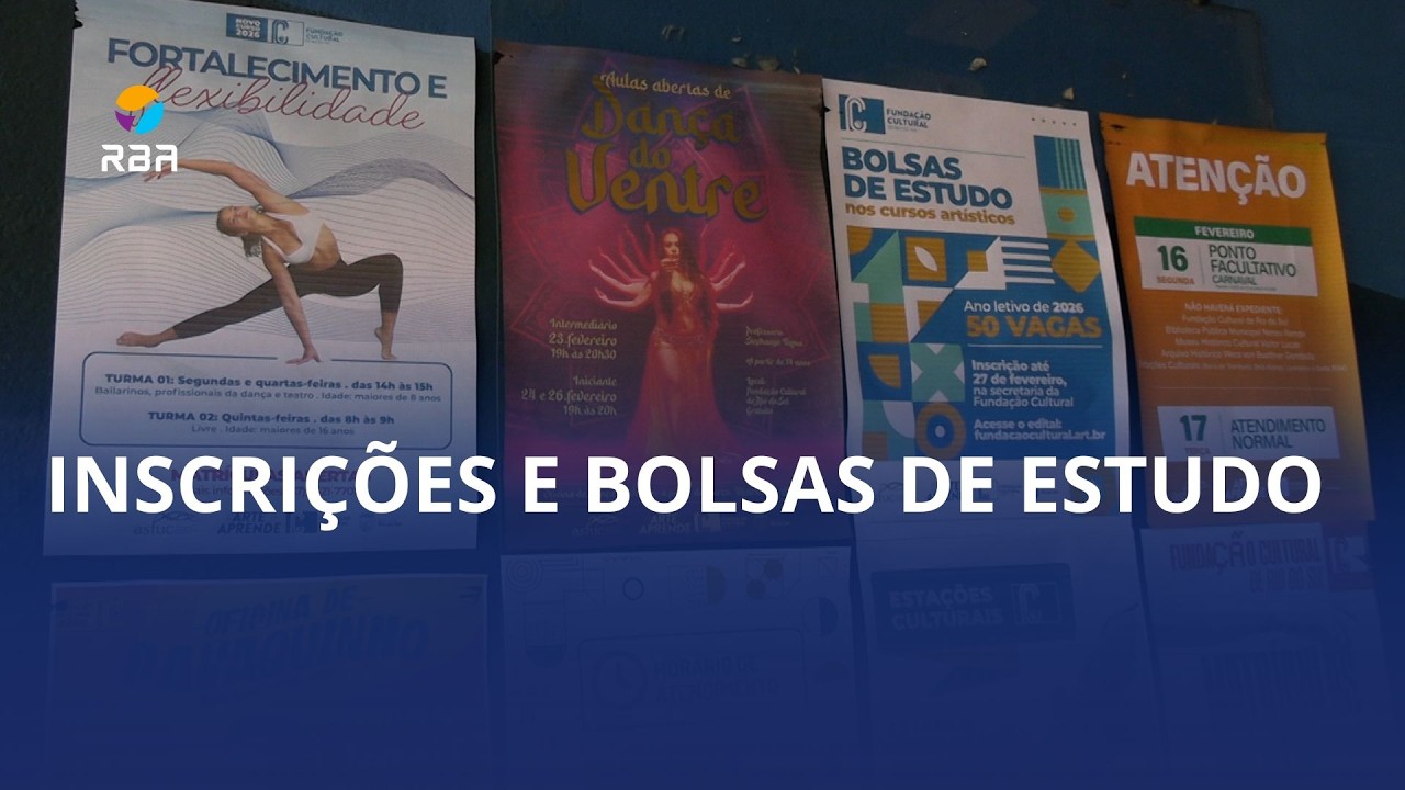 Fundação Cultural abre inscrições para bolsas em mais de 40 cursos