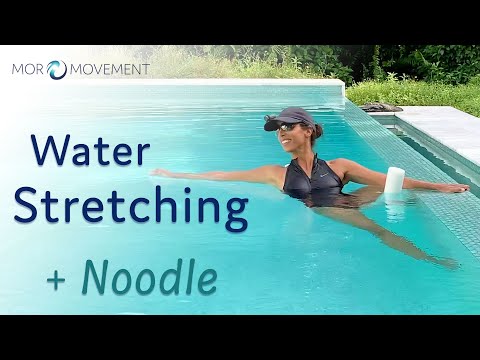 Stretching Exercises in the Pool with a Noodle
