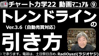 【チャート力学22動画マニュアル】第９回。チャート力学のトレンドラインには、斜め、水平、垂直の３種類があり、それぞれ、便利に活用できます。チャート上に自由にトレンドラインが引けるよう、練習しましょう。