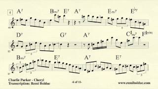 Remi Bolduc transcription : Charlie Parker on Cheryl Boston  December 14, 1952