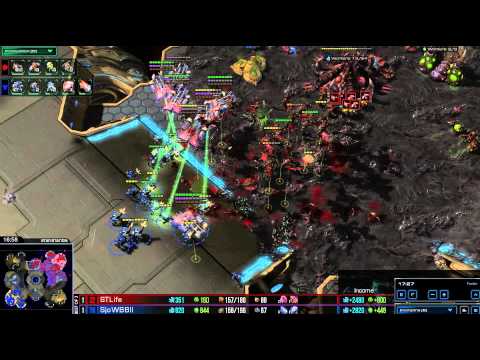 HD Starcraft 2 Life v Sjow ZvT Heart of the Swarm g3