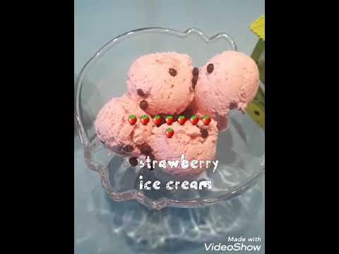 Strawberry  ice cream بوظة على فريز او فراولة