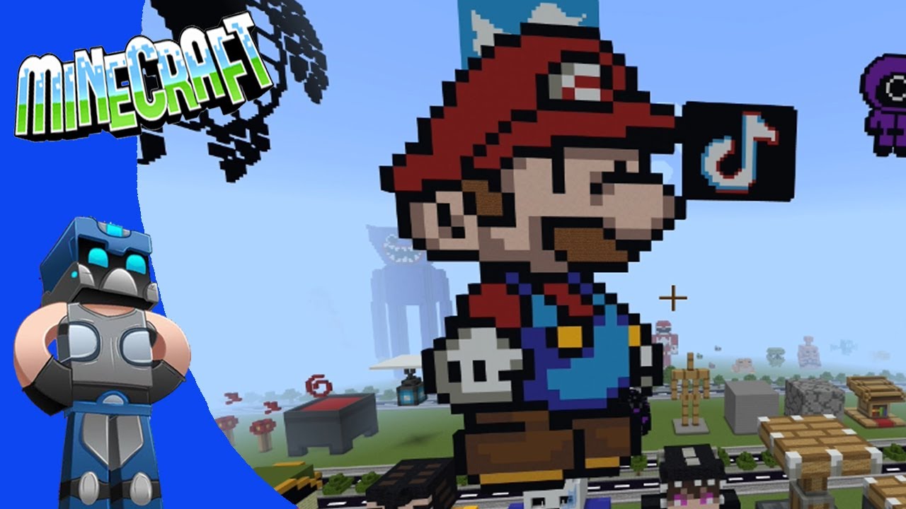 Minecraft: How to Make Mario Bros Pixel Art Tutorial