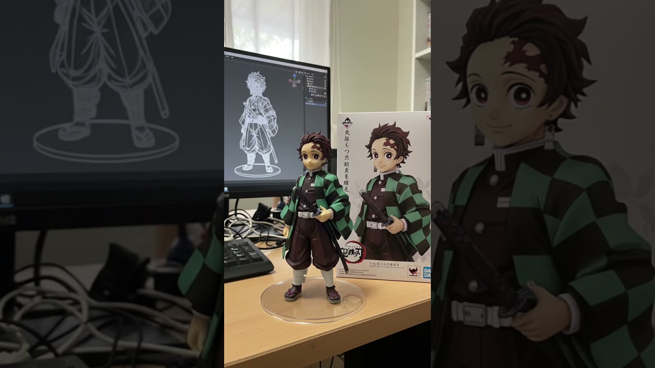 🔥 Tanjiro 3D Model – Stunning Anime Artwork in 3D! 🔥 #shorts #anime #demonslayer #amirkhanvoice