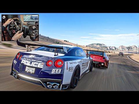 Crazy Police Chase in Nissan GT-R R35
