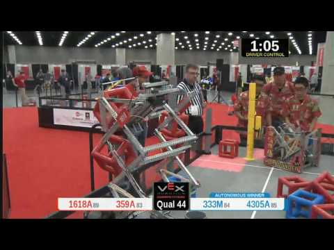 2015 VRC Tech Q44 - 1618A 359A vs 333M 4305A - 65 to 72 - VEX Worlds 2015 - Technology Division