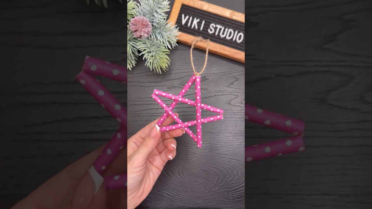EASY Christmas Craft using Paper Straws Christmas Decorations