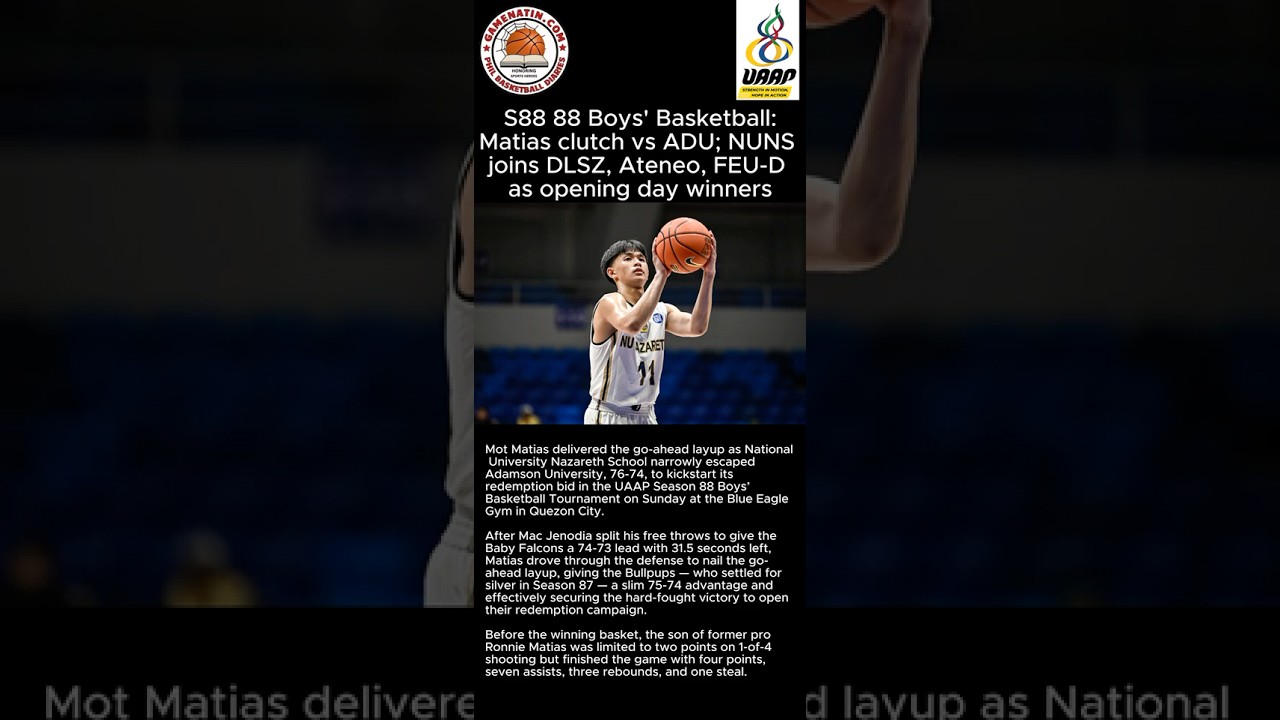 UAAP Boys' Basketball: NU escapes Adamson, DLSU overpowers UP