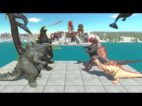 2vs2 Godzillla 2014 + Shin Godzilla vs Kaiju Monster - Animal Revolt Battle Simulator