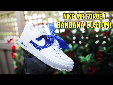 NIKE AIR FORCE 1 'BANDANA' CUSTOM TUTORIAL! (EASY)