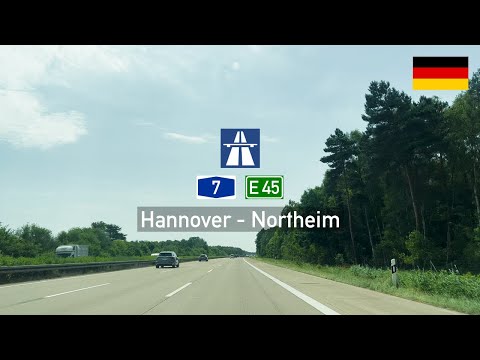 Driving in Germany: Autobahn A7 E45 from Hannover to Northeim