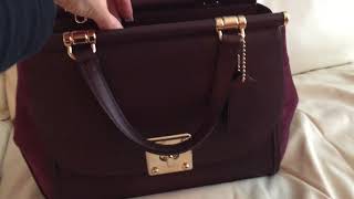 Coach Drifter satchel oxblood review, what’s in my bag,  inside info and discount/sale tips