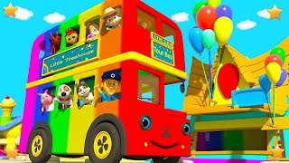 Wheels On The Bus Go Round and Round | Kindergarten Nursery Rhymes for Children by Little Treehouse