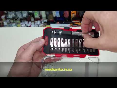 Нож скальпель с 14 сменными лезвиями YATO (YT-75140) Нож скальпель с 14 сменными лезвиями YATO (YT-75140)