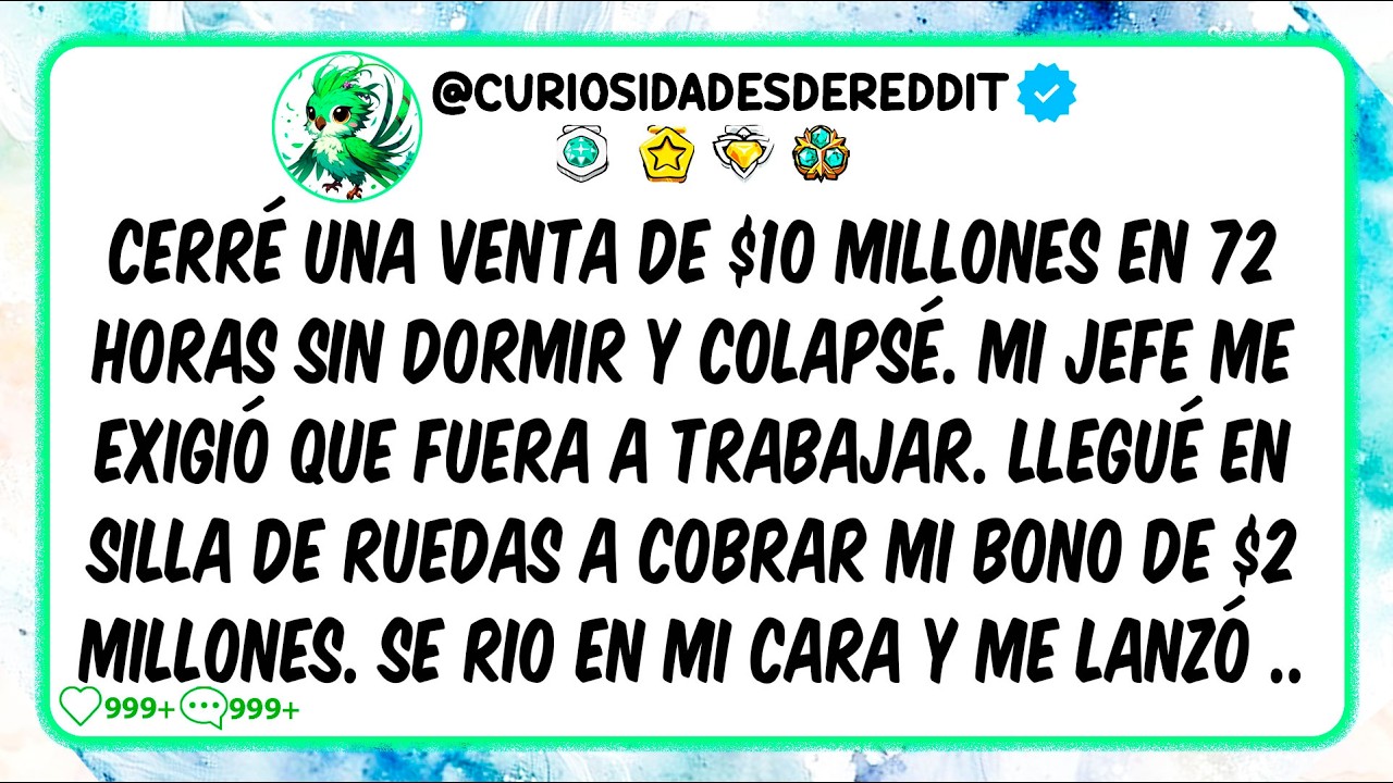 Cerré una venta de $10 MILLONES en 72 horas sin dormir y colapsé. Mi jefe me exigió que fuera a TRA