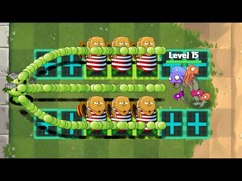 99 Threepeater & Every OLD Plant Level 1 Vs Octo Zombie Level 15 - PvZ 2 Challenge