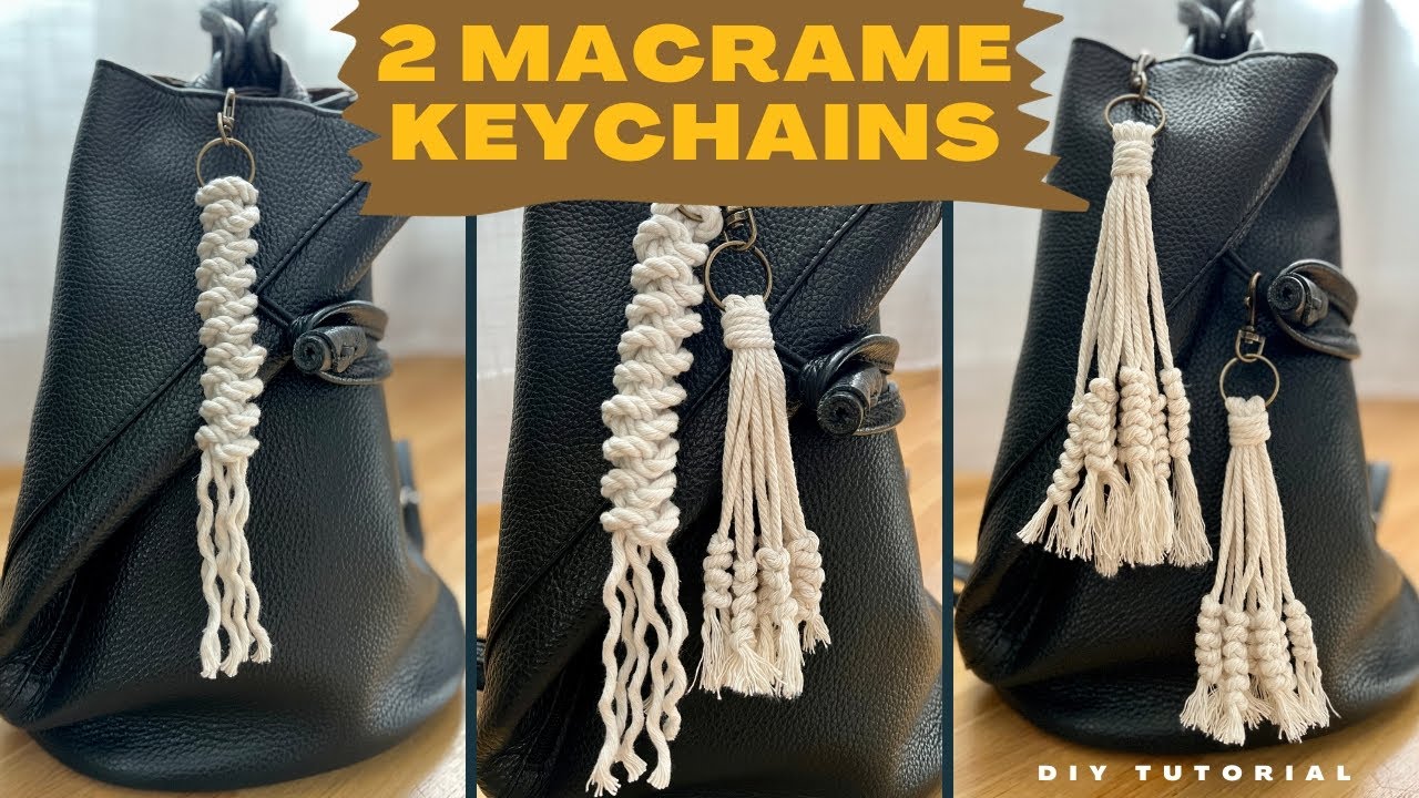 2 Macramé Keychains & Bag Pendant / DIY Macrame Tutorial / Quick and Easy Handmade Gift Idea
