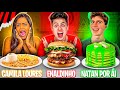 COMENDO AS COMIDAS FAVORITAS DOS YOUTUBERS NATAN POR AI CAMILA LOURES GATO GALATICO RAFA E LUIZ