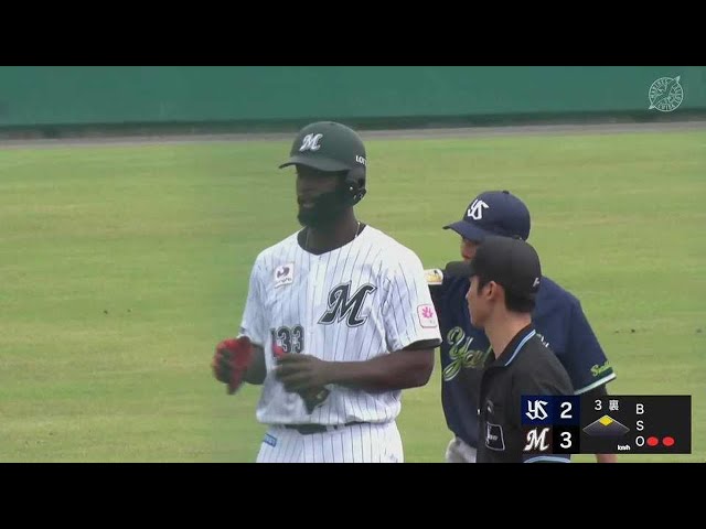 【ファーム】来日初ヒットが勝ち越し打!! マリーンズ・アポステルがセンターへのタイムリー2ベース!!  2023年5月11日 千葉ロッテマリーンズ 対 東京ヤクルトスワローズ