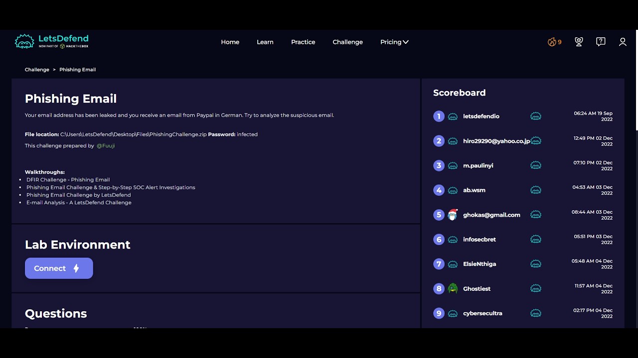Phishing Email Challenge - LetsDefend