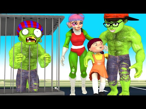 Giant Nick rescue Family Doll Squid Game vs Giant Zombie - Scary Teacher Family Story Happy ending