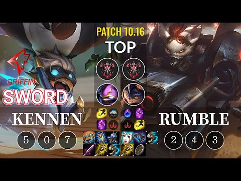 GRF Sword Kennen vs Rumble Top - KR Patch 10.16
