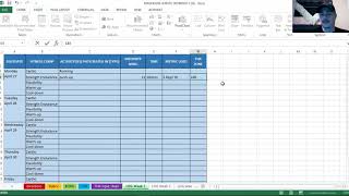 How to fill out excel workout log