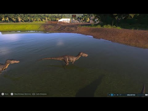 Jurassic World Evolution 2 Baryonyx socializing