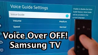 How to Turn Off Voice Guide on Samsung Smart TV!