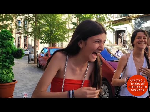 #Bushman_prank in Granada city Part 30. funniest reactions. statue prank