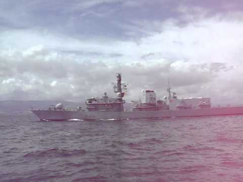 HMS Kent  in Gibraltar.