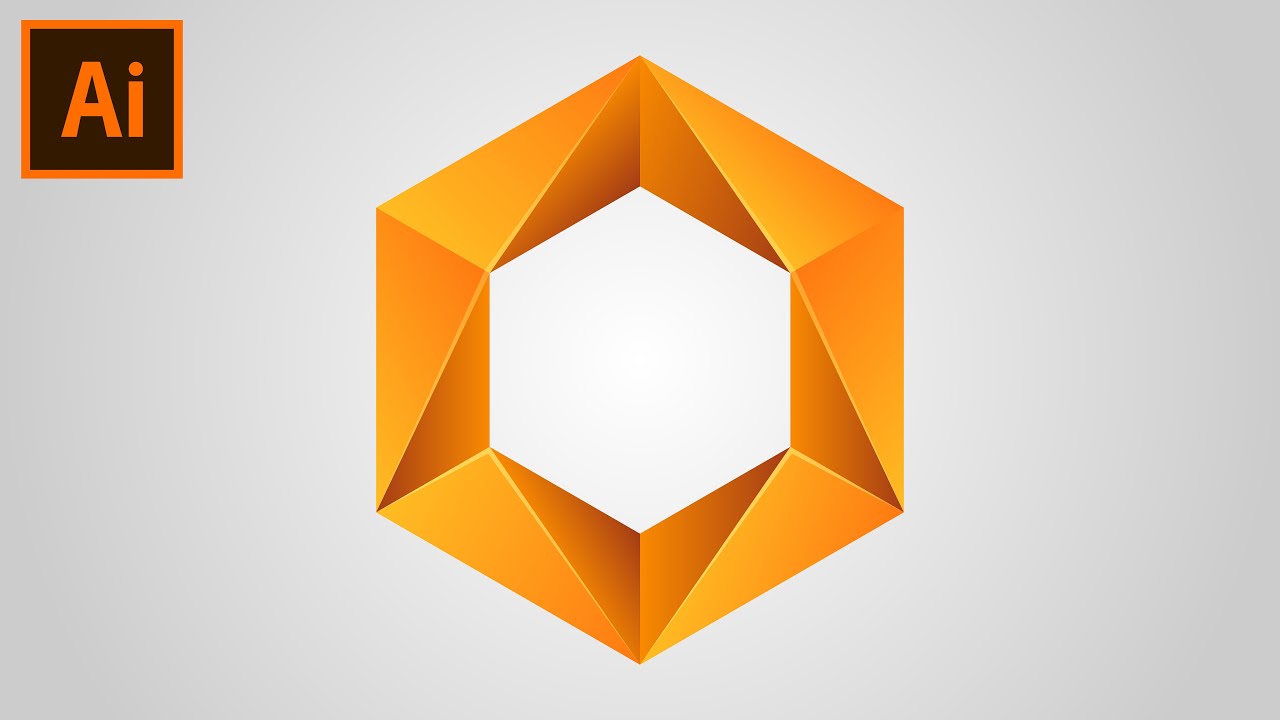 Create a Gradient Hexagon Logo in Illustrator CC Tutorial