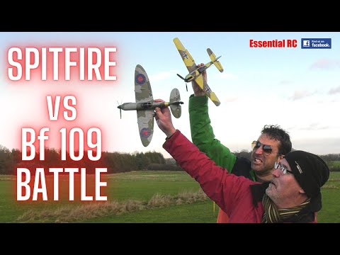 MINI SPITFIRE vs MESSERSCHMITT Bf 109 BATTLE | Eachine RC Warbirds