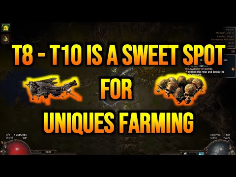 PoE Magic Find Maps (26) - T8 - T10 IS A SWEET SPOT FOR UNIQUES! CARCASS - UNNATURAL INSTINCT DROP