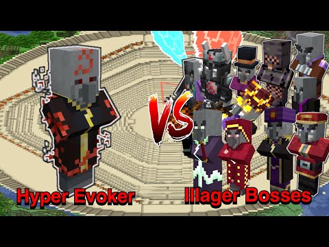 Minecraft |Mobs Battle| Your Requests| Hyper Evoker (Hyper (Bosses & More)) VS Illager Bosses