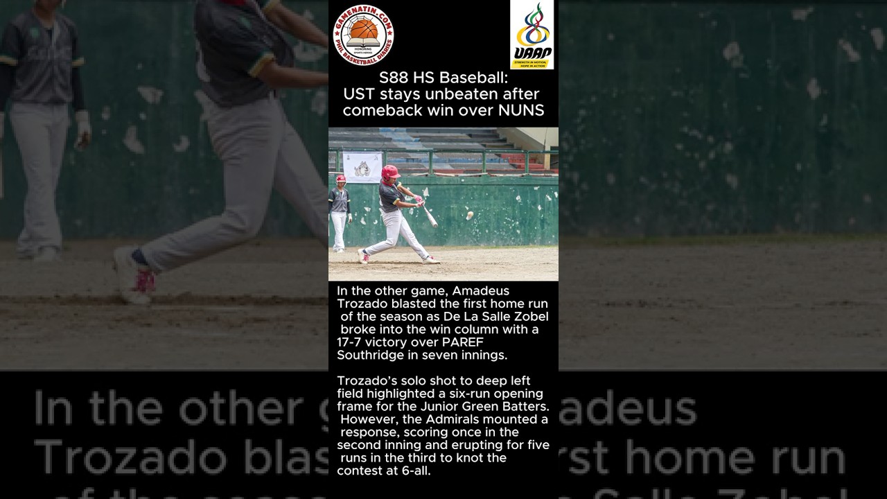 UAAP High School Baseball: Amadeus Trozado homer powers DLSU over Southridge; UST whips NU