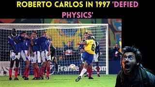 ⚽THE "IMPOSSIBLE" FREE KICK: DEFYING PHYSICS WITH ROBERTO CARLOS' 1997 SHOT