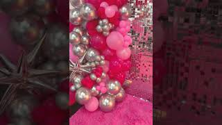 Sweet 16 Decorative Balloons and Backdrop with Lig