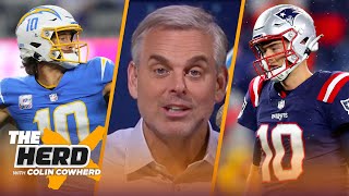 Chargers trust Justin Herbert, Mac Jones has an incredibly low ceiling — Colin | NFL | THE HERD