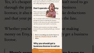 Do you need a business license to sell on Etsy!?