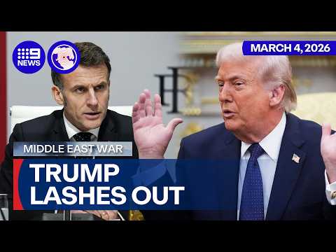 Trump lashes out at European allies over lack of Iran war support | 9 News Australia