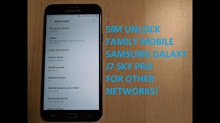 SIM Unlock Family Mobile Samsung Galaxy J7 Sky Pro S737TL For Use On GSM Carriers!