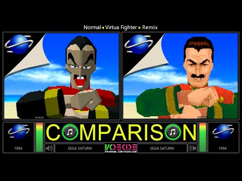 Dual Longplay of Virtua Fighter Remix (Sega Saturn vs Sega Saturn) comparison @vcdecide